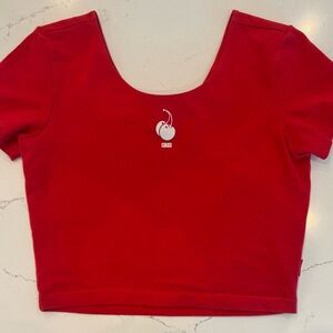 Kith x Coca Cola Red Fitted Crop T-Shirt with Short Sleeves